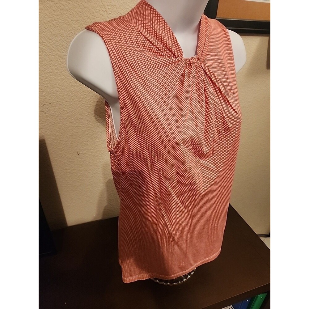 Old Navy Women's M Red Checkered Sleeveless Top Button Down Gingham Plaid - Picture 3 of 6